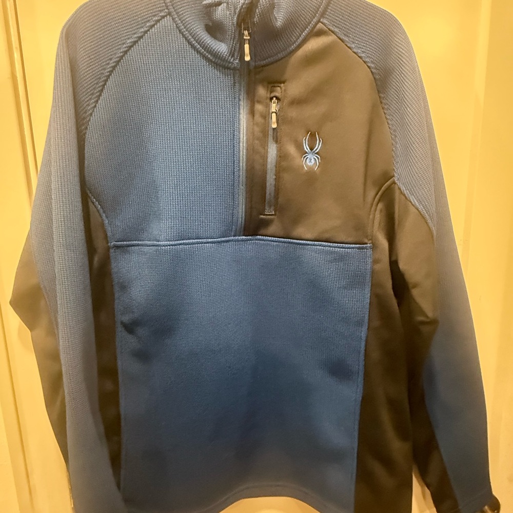 Spyder Blue and Black Performance Pullover